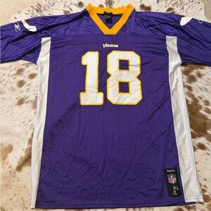Reebok Purple and White Minnesota Vikings #18 Jersey